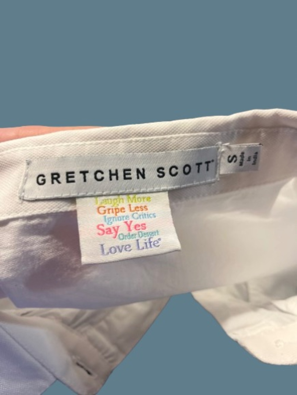 Gretchen Scott White Ruffle Front Cotton Blouse Size Small - Picture 2 of 7
